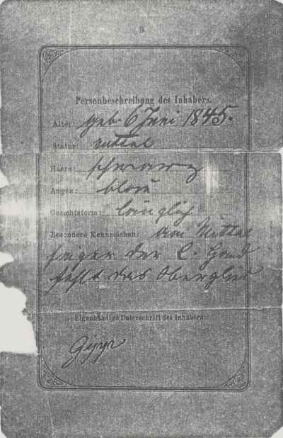 John Carl Henry Gipp Passport Page3 provided by Cyndi Speltz Gipp 